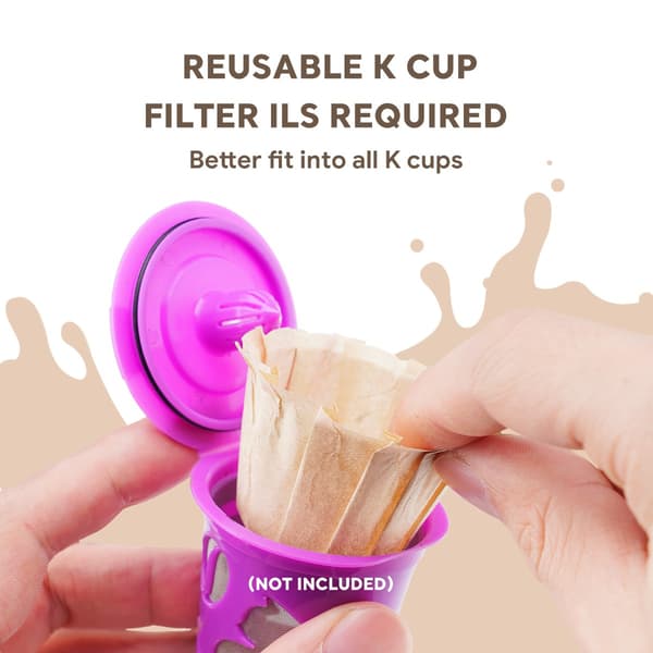 200 engangsfilterkopper til kaffe af træmasse, 5 x 4 cm, kompatible med genanvendelige K-Cup-kaffekopper