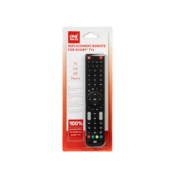 URC 1921 Remote control replacement Sharp musta