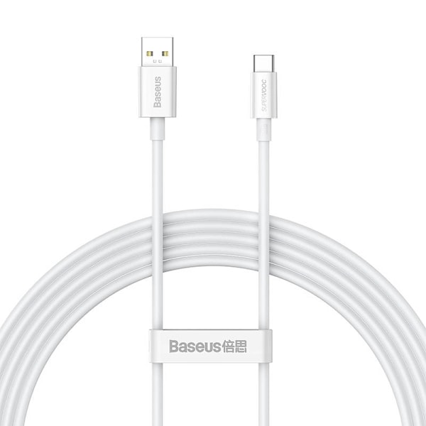 Baseus Superior Series-kabel USB till USB-C, 65W, PD, 2m (vit)