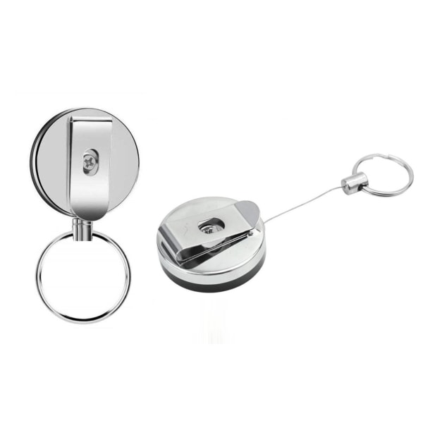 Utdragbar nyckelring med jojo-funktion och snöre 62 cm  2-pack