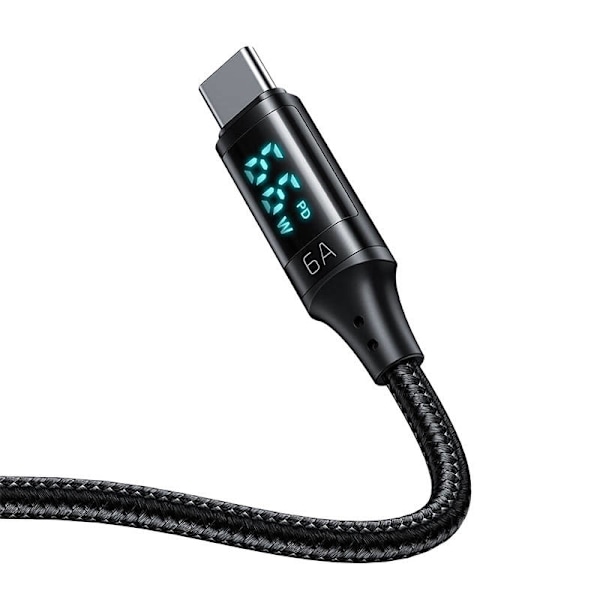 Kabel USB till USB-C Mcdodo CA-1080 med display, 66W, 6A, 1,2m (svart)