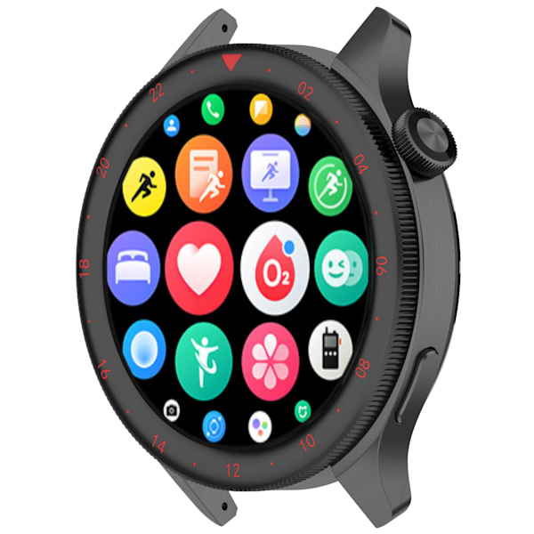 Klockram i rostfritt stål för Xiaomi Watch S4/S3 Dubbel tidszon svart-röd