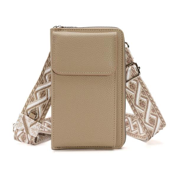 Kvinders skuldertaske Crossbody mobiltelefonpung Abrikos
