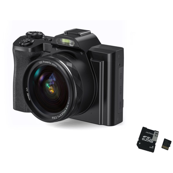INF Digitalkamera 5K 48MP 16 x zoom 3,5-tums skärm, autofokus, a