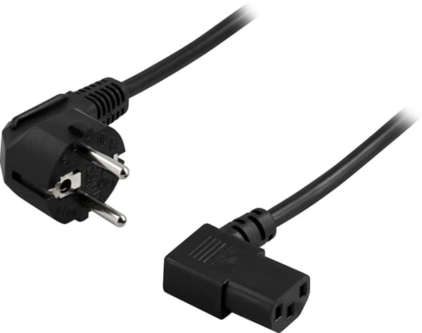 Earthed device cable angled IEC 60320 C13  max250V/10A, 2m