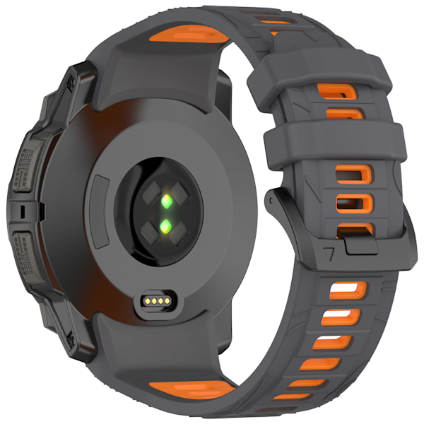 Garmin Instinct 3 Kaksivärinen silikoni kellon ranneke model 2 Oranssi