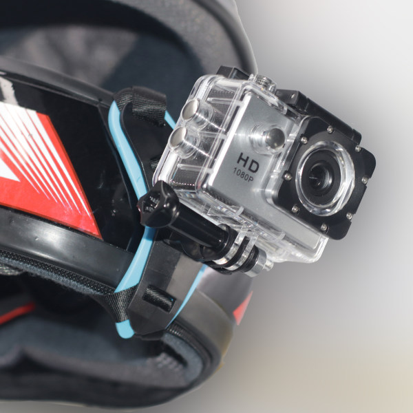 Motorcykelhjelm hagerem montering til GoPro Sort Sort