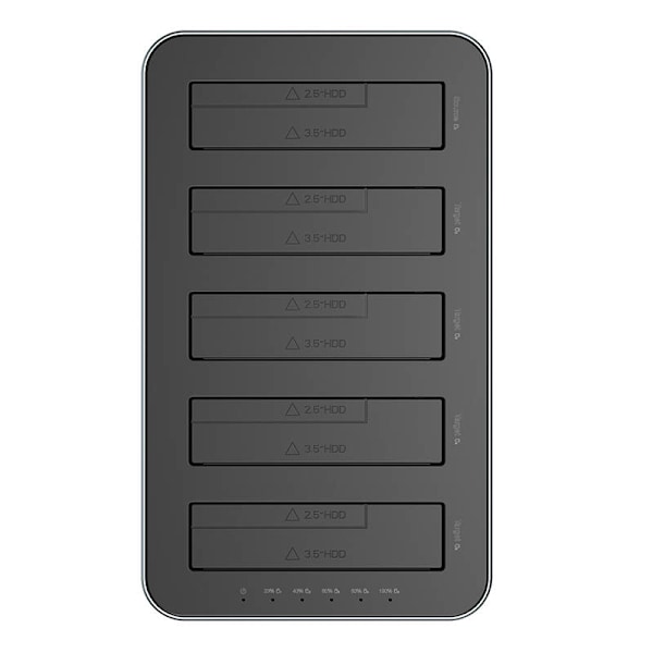Orico dockningsstation för 2,5" / 3,5" HDD / SSD, 5Gbps, USB-C till USB-C/A med kloningsfunktion (svart)