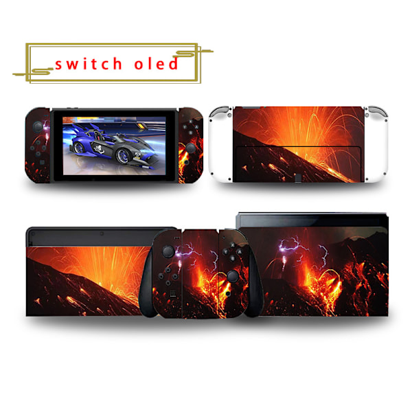 Nintendo Switch OLED-skin Sort+orange