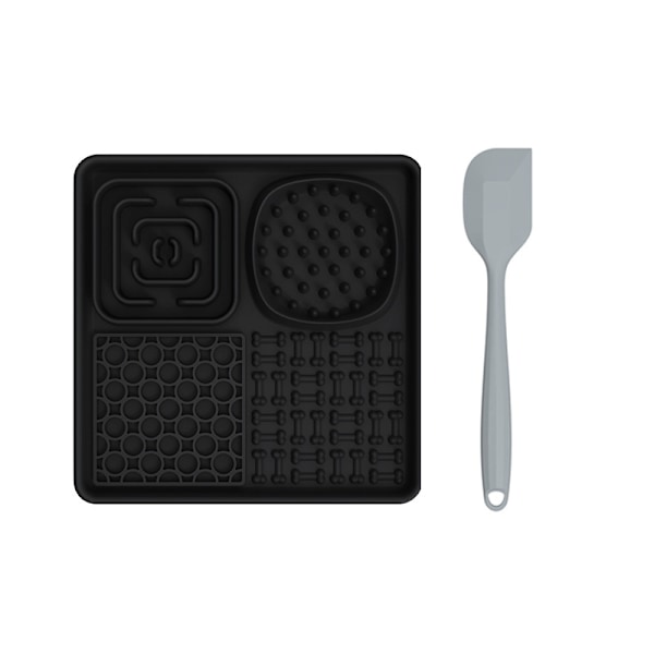 Slow Feeding Mat med spatel Svart