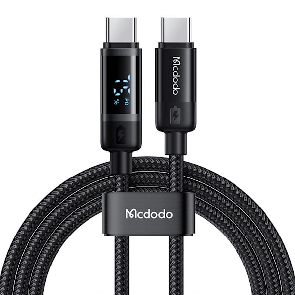 Mcdodo CA-5780 USB-C–USB-C 60 W datakaapeli 1,2 m (musta)