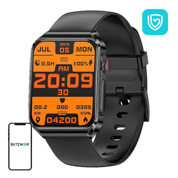 BlitzWolf BW-HL6 smartklocka (svart silikon)