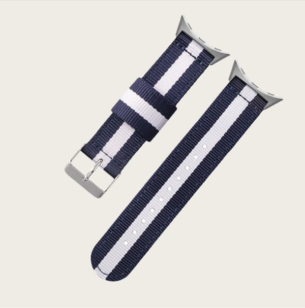 Nylonflätad klockarmband för Google Pixel Watch 1/2/3 Blue + White Blue + White