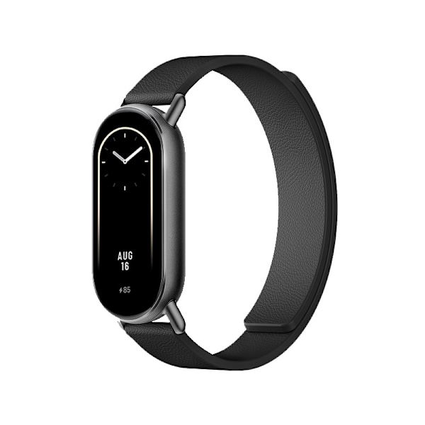 Læderrem til Xiaomi Band 8/9 - Magnetisk Sort