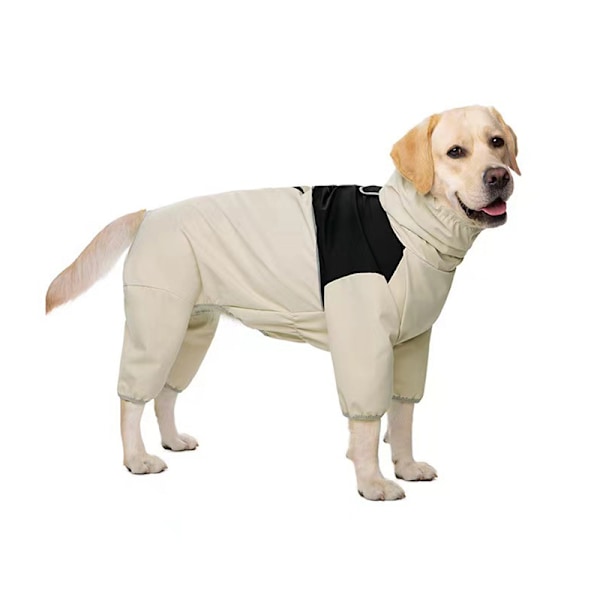 Vattentät Hundjacka - Skyddande Hundkläder i Beige 7XL