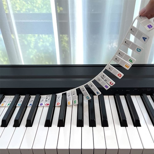 Aftagelige klaver- og keyboardetiketter 61 tangenter MultiColor MultiColor
