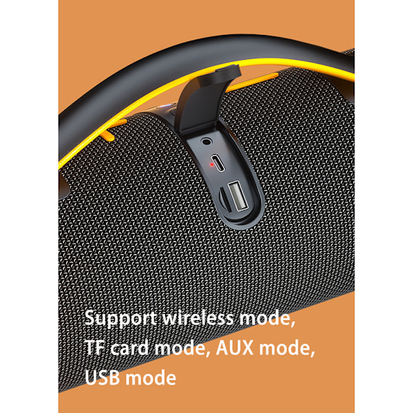 Bärbar Vattentät Bluetooth-högtalare med Förbättrad Bas Orange