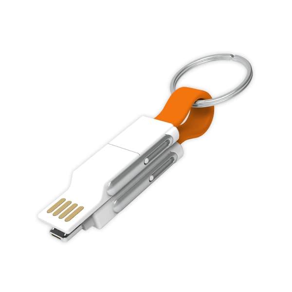 6-in-1 Monitoiminen Avaimenperä Datakaapeli - Orange Orange