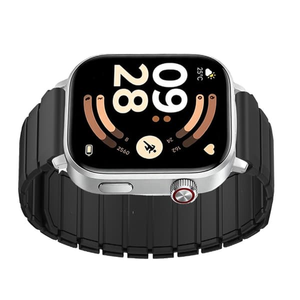 Magnetisk silikoneerstatningsrem kompatibel med Redmi Watch 4/5/6, 22mm interface, åndbart design til hverdagsbrug Black Black