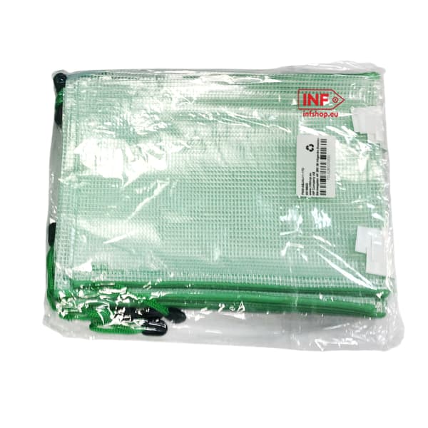 A5 Dokumentpåsar, plastfickor med zip 12-pack Green Green
