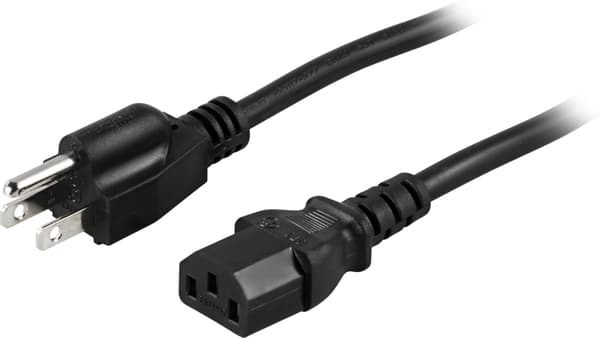 Device cable, US, NEMA 5-15 - IEC C13, 125V 10A, 2m, black