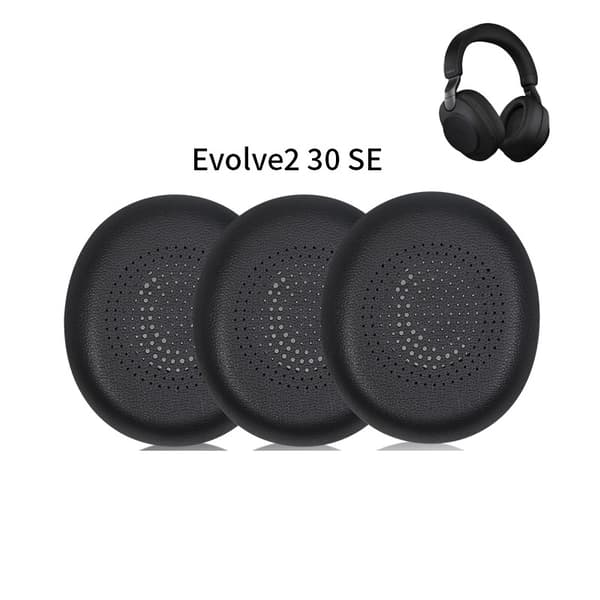 Sort Protein Læder Ørepuder til Jabra Evolve2 30 SE