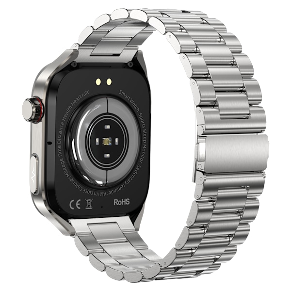 INF Smartklocka med metallarmband EKG, puls, blodtryck, sömn, stegräknare Silver