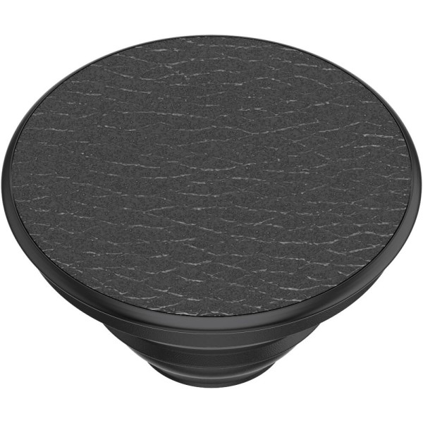 POPSOCKETS Pebbled Vegan Leather Black Avtagbart Grip med Ställfunktion Premium