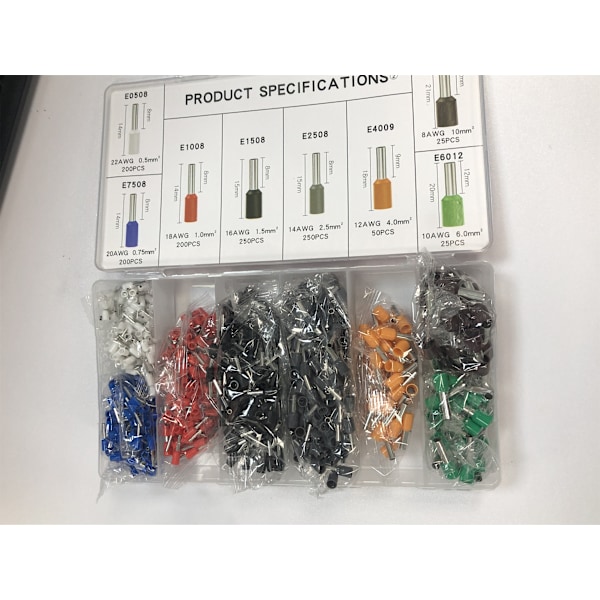 Isolerade Trådändhylsor, 1200-pack