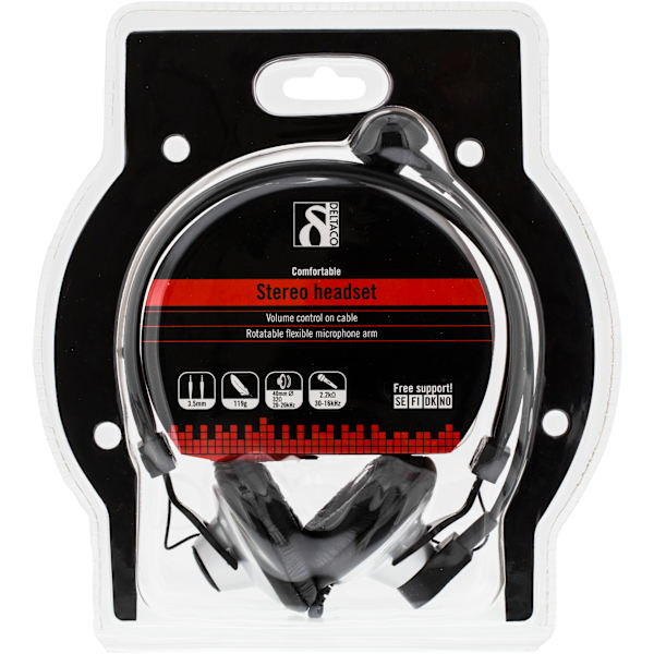 Headset, volume control on the cable, 2 x 3.5 mm, 2 m cable