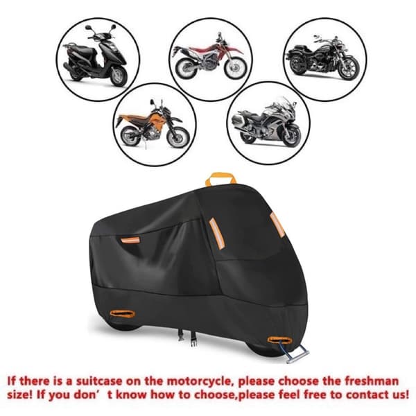 Vattentätt Motorcykelöverdrag - 190T Polyester, Silverbelagd, Regn- & Dammskydd L L