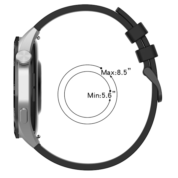 Silikonarmband 22mm för Huawei Watch GT4 Svart