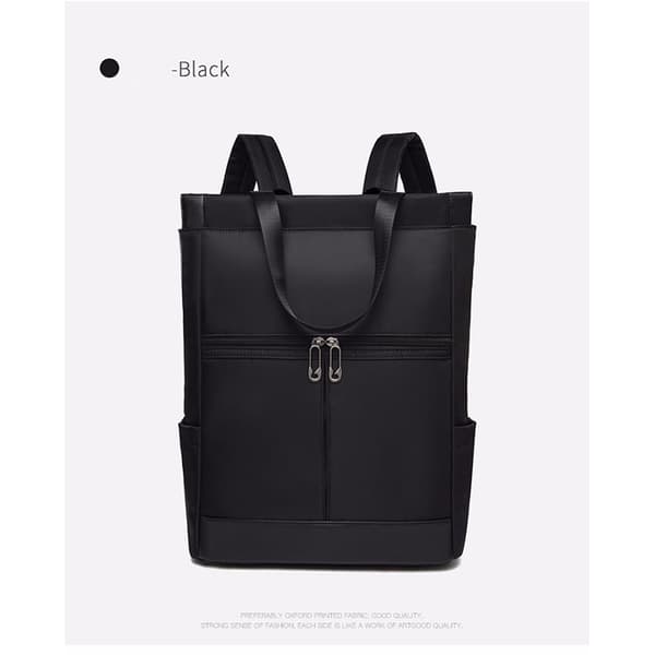 Sort nylon rygsæk til hverdagsbrug Black Black