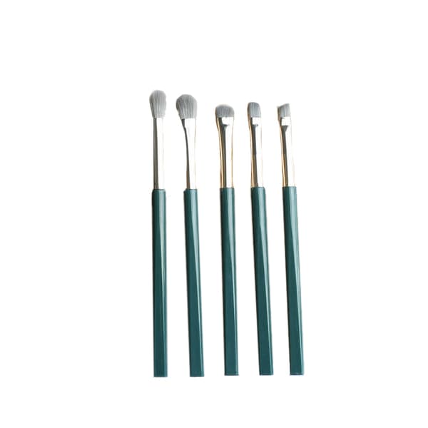 Makeup Brush Set - 5 børster med holder DarkGreen DarkGreen
