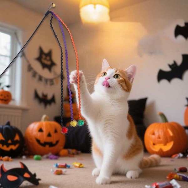 Halloween Farve Kattepind - Sjovt Interaktivt Legetøj til Katte