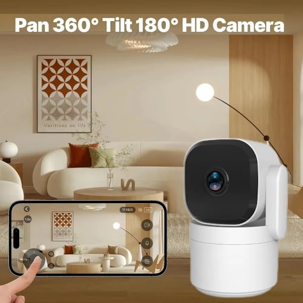 3MP Trådlös HD Säkerhetskamera - ICSEE-APP WiFi Version - Panorering, Tilt, Människospårning