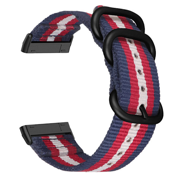 Nylon Canvas Armband för Fitbit Versa 3/Sense Blå+röd+svart