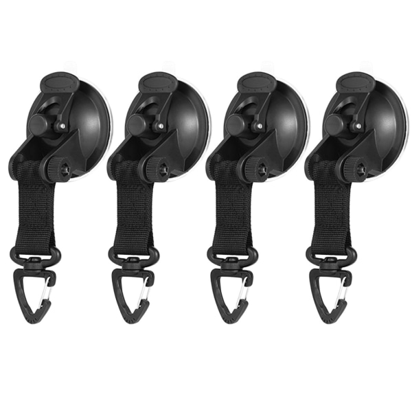 INF Krokar med Sugpropp & Triangelspänne, 4-pack Svart
