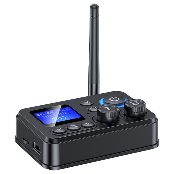 Bluetooth lydadapter til sender og modtager til hjem, TV og bærbar - Bluetooth 5.3/5.4, 3.5mm, RCA/optisk, 10m rækkevidde, mini USB opladning