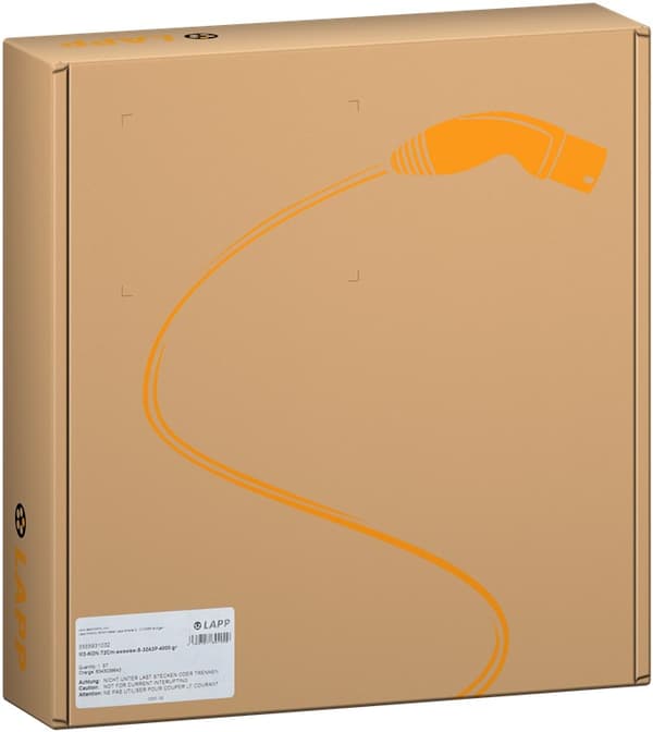 Laddkabel Typ 2, upp till 22 kW, 3 m, orange