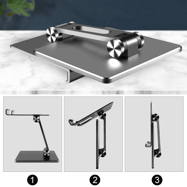 Foldbart tabletstativ i aluminiumslegering Sølv