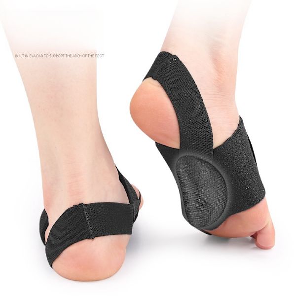 Fotvalvsstöd med tåseparator och stötdämpande metatarsal inläggssula Svart L