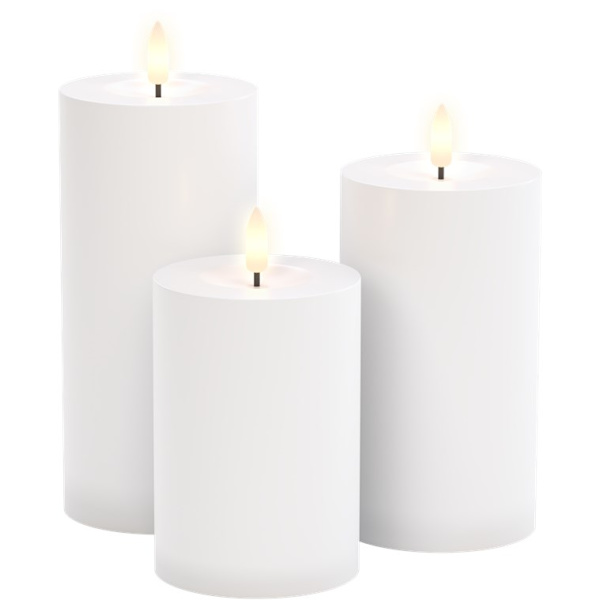 Sæt med 3 LED stearinlys "Outdoor"