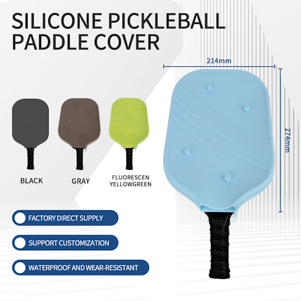 Silikoninen Pickleball-mailan suojus Harmaa
