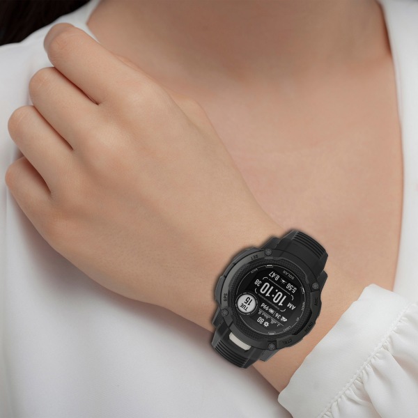 Officiel silikone urarmbåndsrem til Garmin Instinct 2X Sort