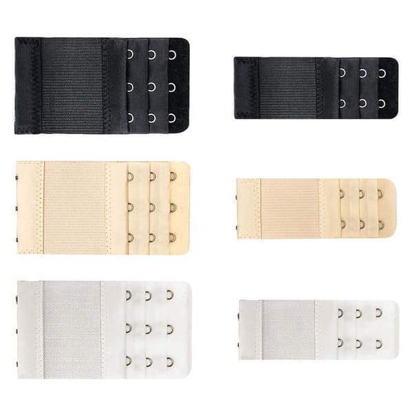 BH-förlängare Set (3 rader, 2/3 hakar, Svart/Beige/Vit)
