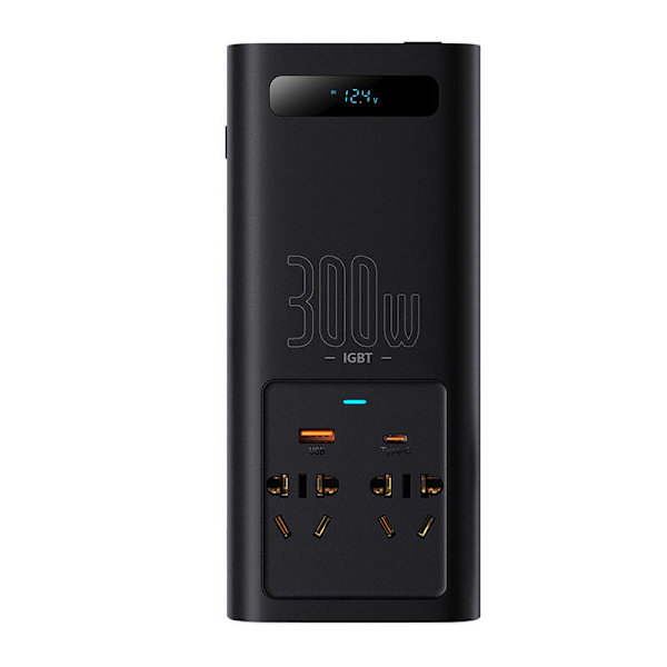 Power Inverter Baseus 300W (220V CN/EU) (svart)