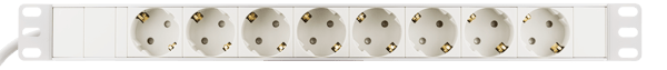 Powerstrip 8xCEE 7/3 socket 1xCEE 7/7 switch 19 "1U 3m