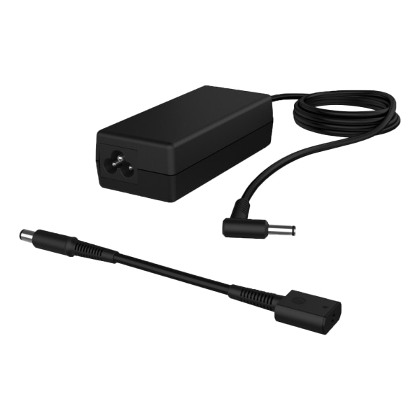 65 W smart laptop adapter, 4.5 mm and 7.4 mm dongle, black