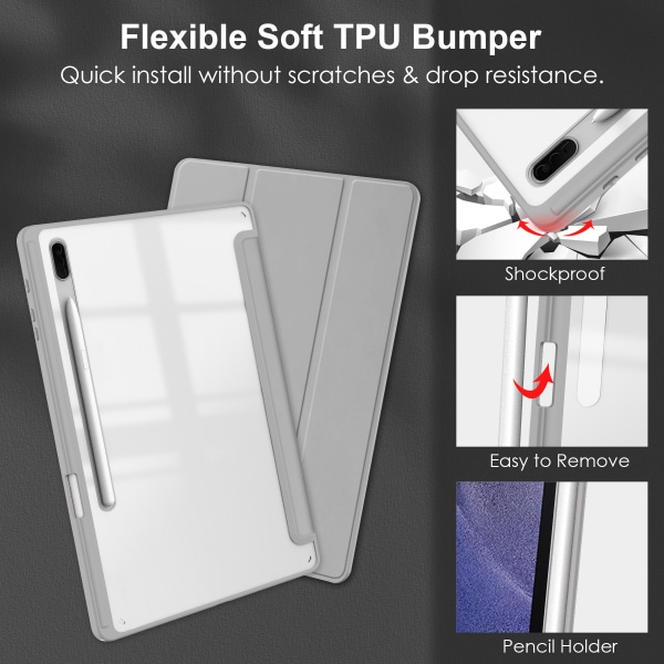 Tri-Fold Stand Tablet Case (Pen Slot) til Samsung Galaxy Tab S9F Sort